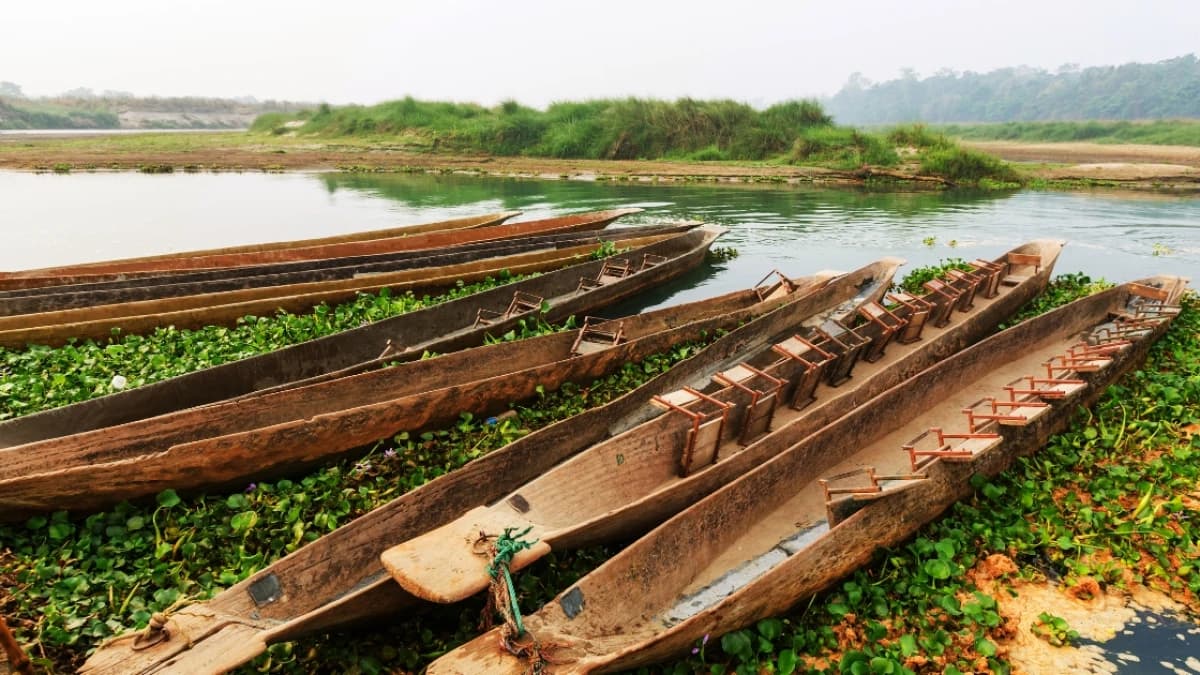 canoeing at Rafti River Chitwan