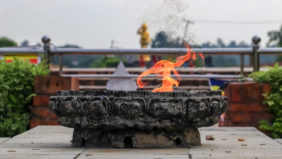 Eternal peace flame Lumbini