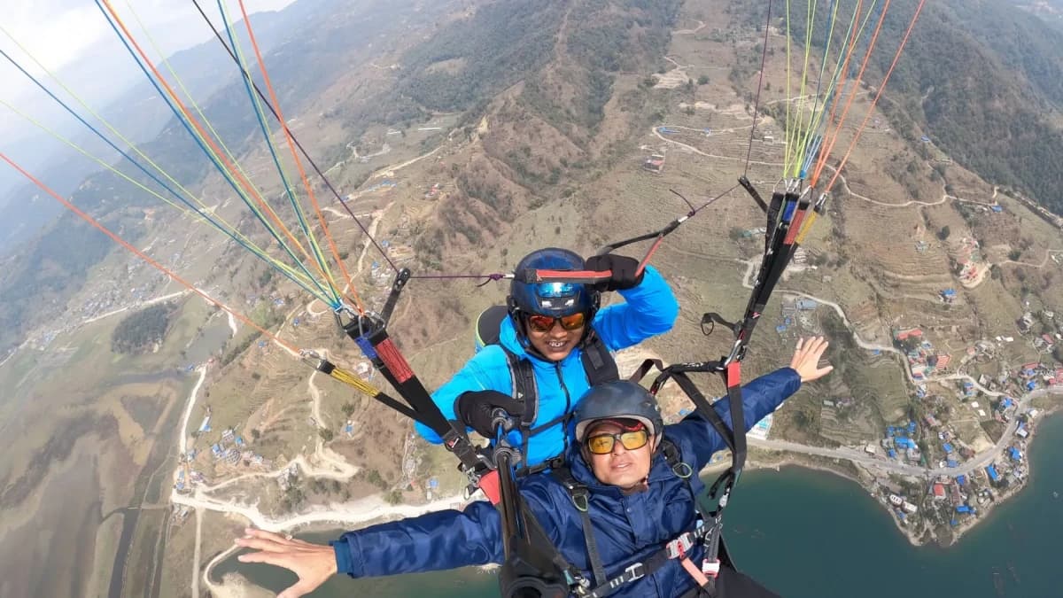Paragliding in Pokhara with peak of happiness