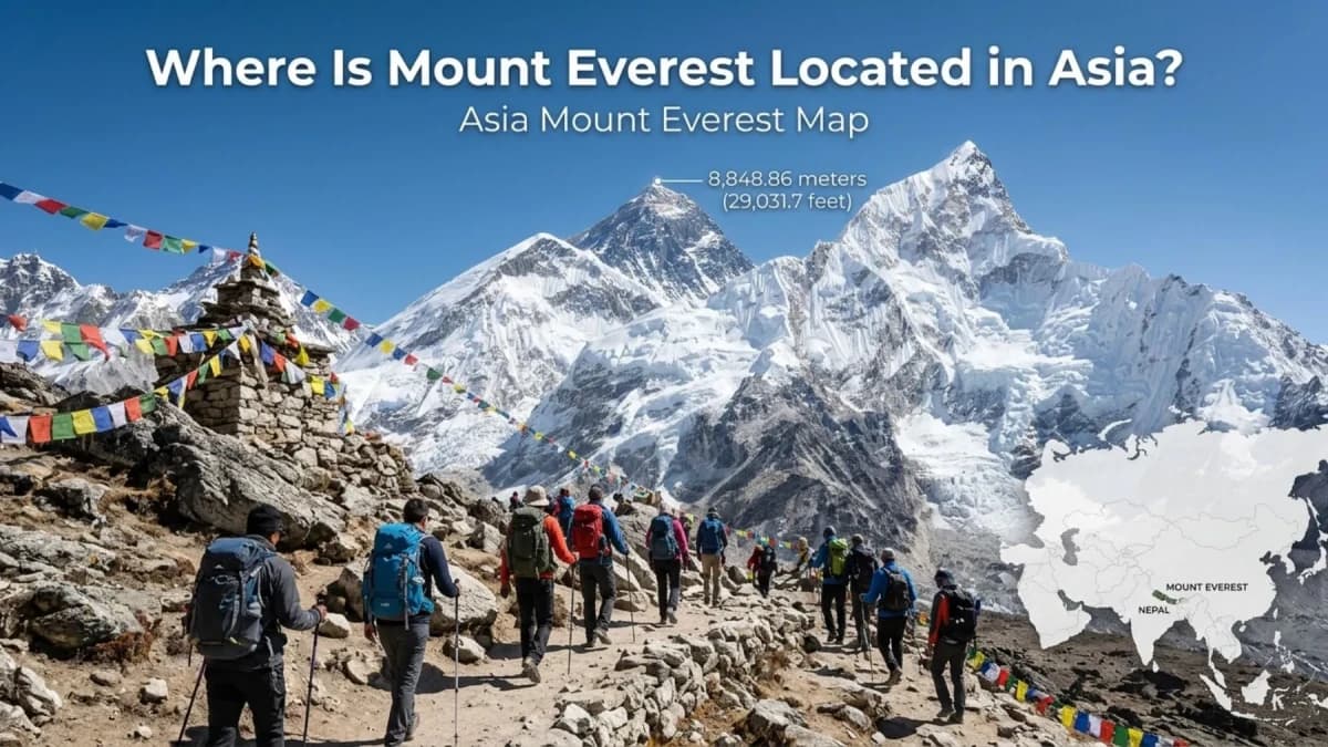 A picture showing Where Is Mount Everest Located